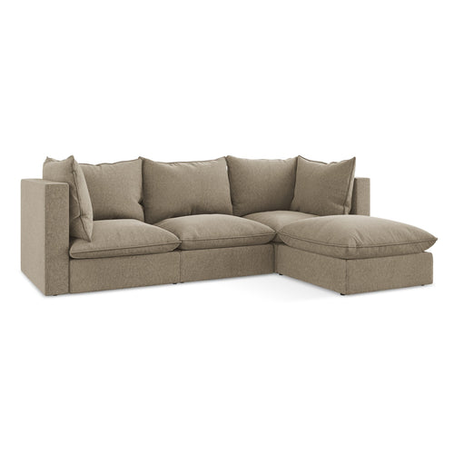 LaMiaSofa hoekbank rechts Ravenna - velours - beige - 255x165x77