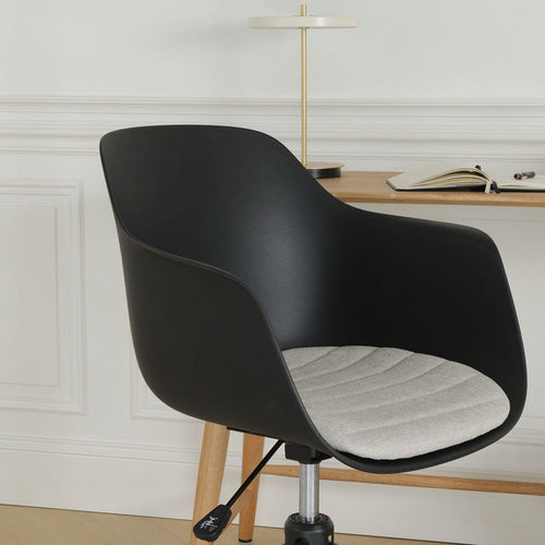Nolon Nout-Liz Bureaustoel Zwart - Beige Kussen - Zwart Onderstel