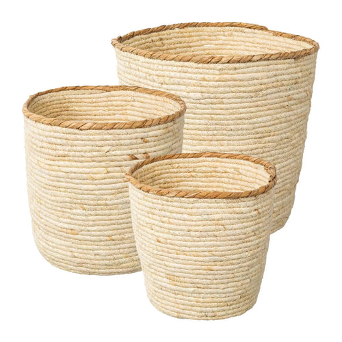 Flourify woonaccessoire - Maisbladeren manden - 3-delige set - 25 / 30 / 35 cm - vtwonen shop