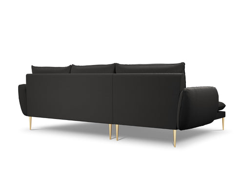 Cosmopolitan Design linker hoekbank Vienna 5-zits, boucle, zwart - 170x255x95cm