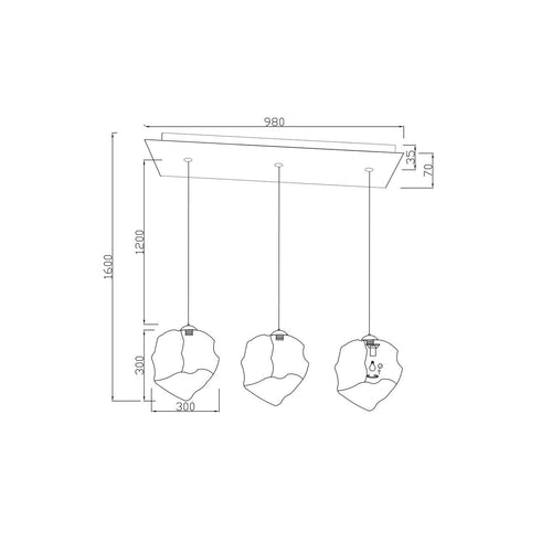 Kare Design Hanglamp Aura 110cm smoke