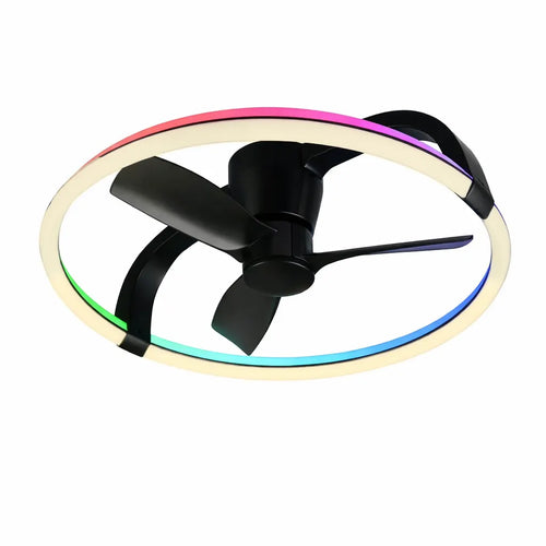 Trio Leuchten plafondventilator Stockholm - 1 lichts - 73.5  x 23   cm - zwart
