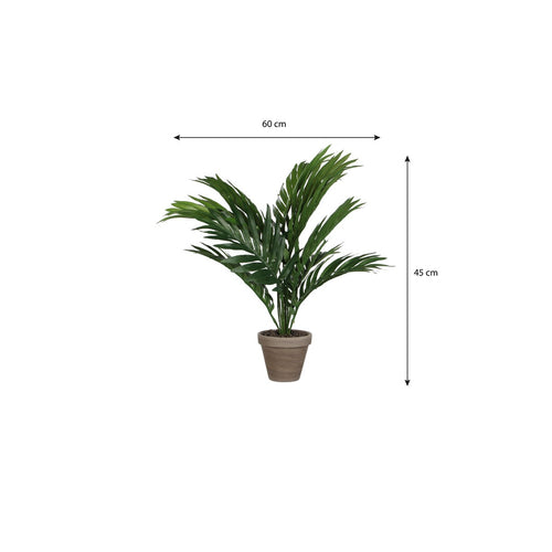 Mica Decorations Areca Palm Kunstplant in Bloempot Stan - H45 x Ø60 cm - Groen