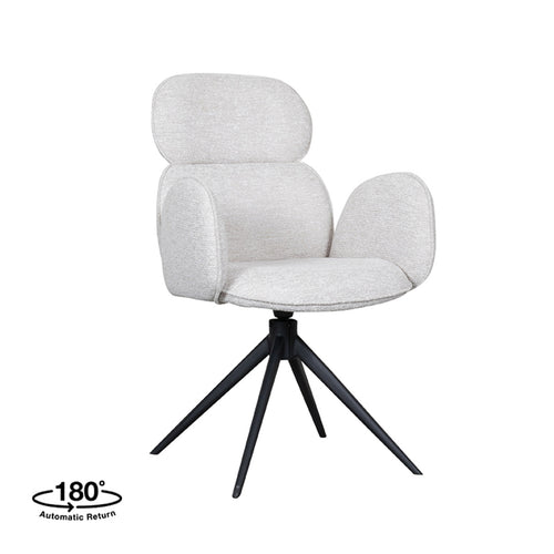 LABEL51 Eetkamerstoel Vidar - Naturel Bouclé - Draaibaar - Set van 2 - vtwonen shop