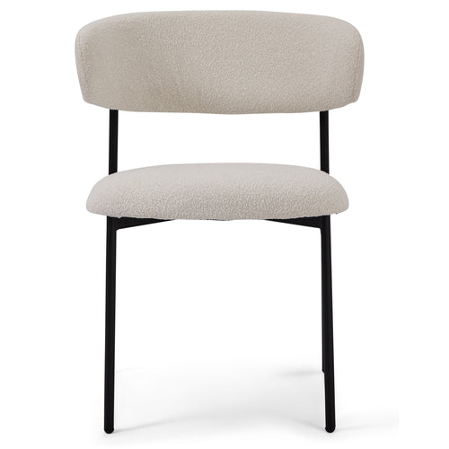 Furnhouse eetkamerstoel Diana - Crème wit - Stof (Bouclé) - Set van 6