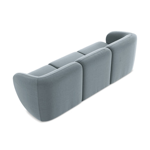 LaMiaSofa 3-zits bank Cervo - velours - lichtblauw - 244x94x75