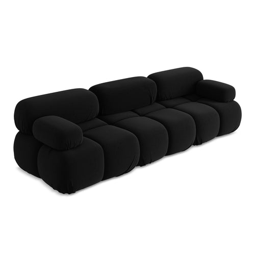 LaMiaSofa 3-zits bank Sanremo - velours - zwart - 285x96x70