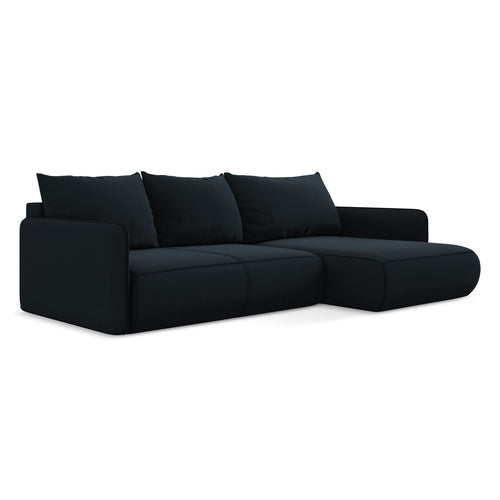 LaMiaSofa hoekbank rechts Palermo - velours - koningsblauw - 240x148x86