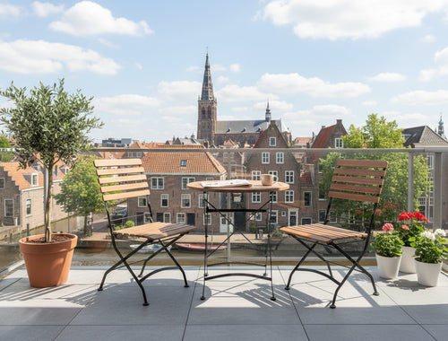 MaximaVida inklapbare ronde tuintafel Toscana Ø 70 cm zwart - 100% FSC excellent acacia