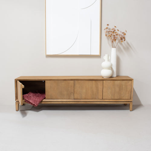 Giga Meubel Tv-meubel Juno - Mangohout - Lichtbruin - 200x40x55cm