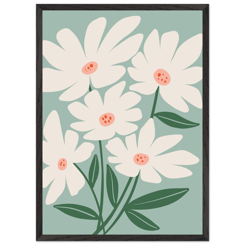Artfulprints Poster met Lijst Boho – Joyful petals   - 50x70 cm - Wit