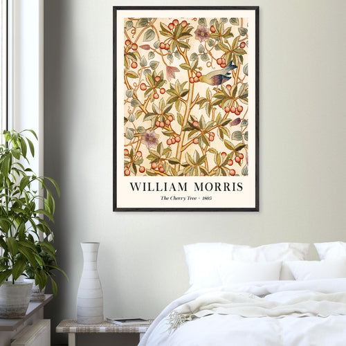 Artfulprints Poster met Lijst William Morris - The cherry tree 1895    - A4 21x29.7 cm - Groen