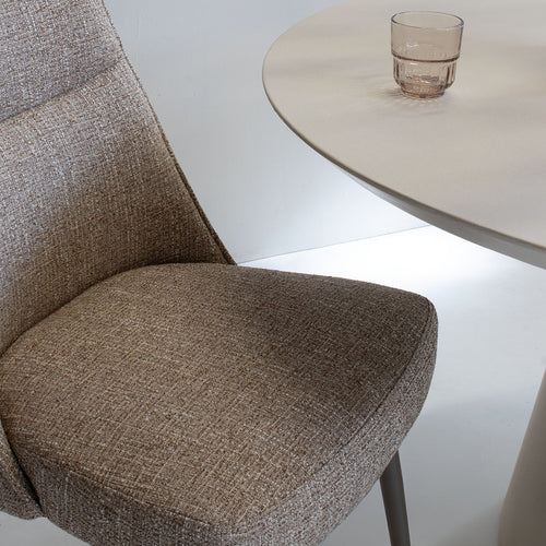 DÉJA Living Eetkamerstoel Meau - Taupe/Taupe - Zithoogte 47cm - Set van 2 - vtwonen shop