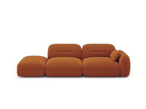 Cosmopolitan Design linker modulaire bank Sydney 3-zits, flueel, terracotta - 90x295x70cm