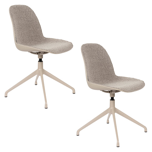 Zuiver Albert Kuip Swivel Stoel Taupe - Set van 2 - vtwonen shop