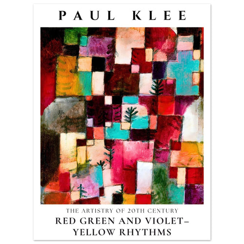 Artfulprints  Paul Klee - Red green and violet-yellow rhythms   poster 30x40 cm - vtwonen shop