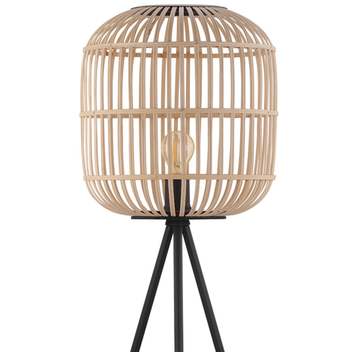 EGLO vloerlamp Bordesley - e27 - 139 cm - zwart/natuur - vtwonen shop