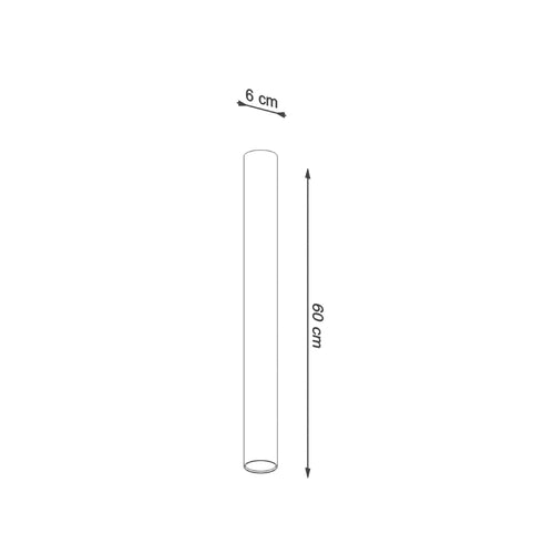 Sollux Lighting Plafondlamp LAGOS 60 zwart - 6x6x60cm