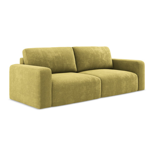 LaMiaSofa 3-zits slaapbank Ostia - chenille stof - limoengroen - 244x102x79