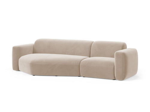 Cosmopolitan Design Modulaire hoekbank links Strino 3-zits, flueel beige - 136x308x78cm