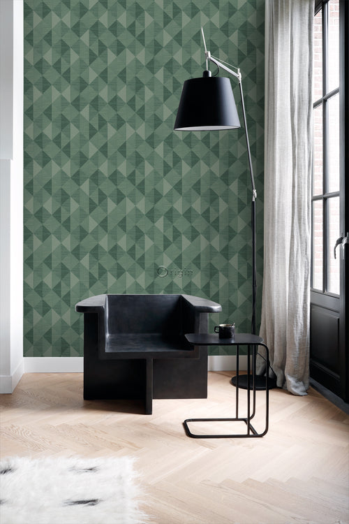 Origin Wallcoverings behang grasweefsel in grafisch 3D motief groen - 50 x 900 cm - 347885 - vtwonen shop