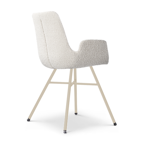 Nolon Noa-Eef eetkamerstoel bouclé beige - beige onderstel