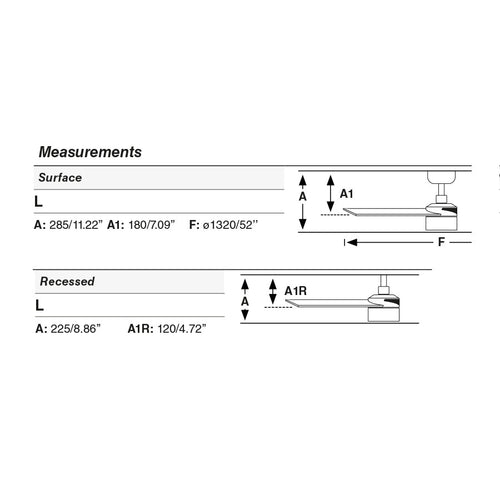 Faro Rudder Rudder Inbouwplafondventilator 132 cm TEK LED Mat Zwart, Walnootkleurige Bladen 2700K, 4 Omkeerbare Bladen