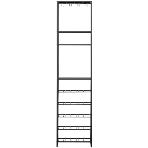 WOOOD wijn-/drankenrek Reese - Metaal - Zwart - 185x45x40 - vtwonen shop