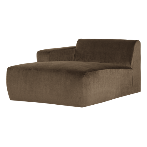 WOOOD chaise longue bank links Mojo Base - Velvet - Taupe - 74x112x162