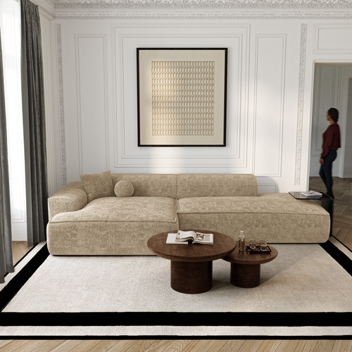 Premium Interiors - Hoekbank (links) HANA - fluweel weefsel mol 300cm