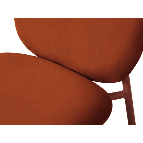 Set van 2 fluwelen stoelen Caroline flueel kastanjebruin - 61x49x79cm