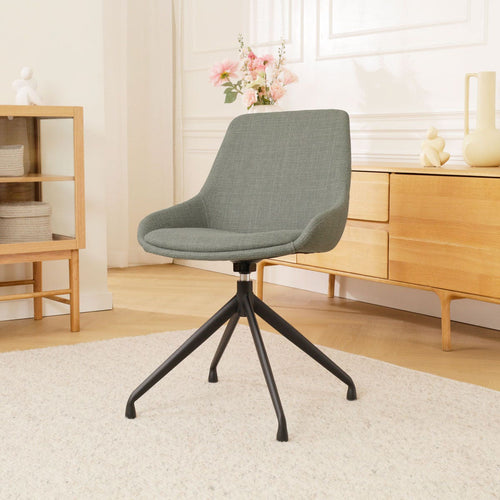 Nolon Nola-Isa Eetkamerstoel Saliegroen - Draaibaar Zwart Onderstel - vtwonen shop