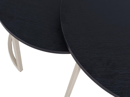 MaximaVida ronde salontafel set Chicago XL 75 cm ivoor - pinewood fineer - vtwonen shop