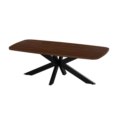Giga Meubel Salontafel Jaimy Walnoot – Deens Ovaal – Melamine en Metaal – 100x50x35 cm