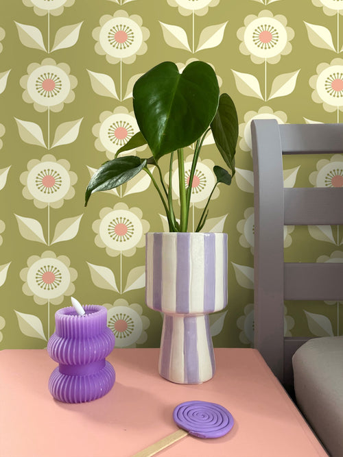ESTAhome behang bloemen groen - 50 x 900 cm - 131864