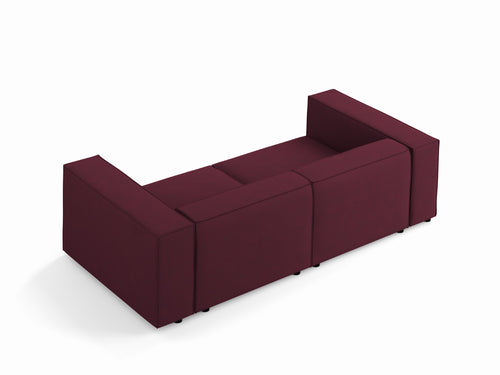 Cosmopolitan Design Bank Arendal 3-zits, chenille met ribbeleffect, robijn - 102x204x70cm