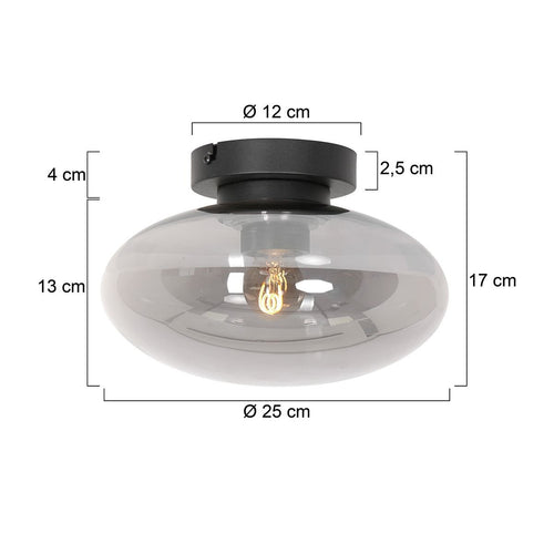 Steinhauer plafondlamp reflexion - 1 lichts - 25x 17 cm - zwart - vtwonen shop