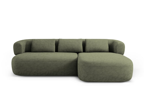 Micadoni rechter hoekbank Jenny 5-zits, chenille groente - 145x225x73cm