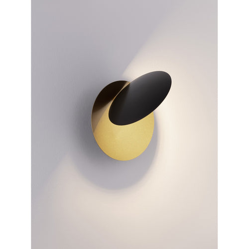 Nova Luce SHELL Wandlamp Sandy Black, gouden LED 7W 101lm 3000K