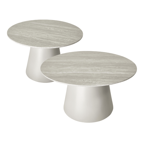 Furnhouse salontafel set Tango - Lichtgrijs - Ø 60/80 cm