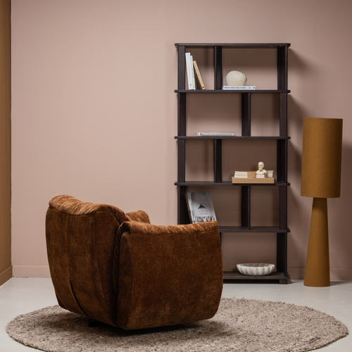 WOOOD draaifauteuil Baggy - 3D Chenille - Middenbruin - 81x104x84 - vtwonen shop