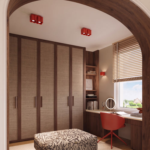 Sollux Lighting Plafondlamp OVIO 2 rood GU10 - 24,5x12x12cm