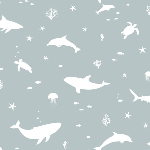 ESTAhome behang onderwaterwereld vergrijsd blauw - 50 x 900 cm - 131472 - vtwonen shop