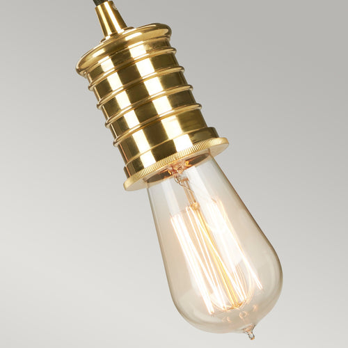 Elstead Douille - 1-lichts plafondlamp zwart, messing, E27