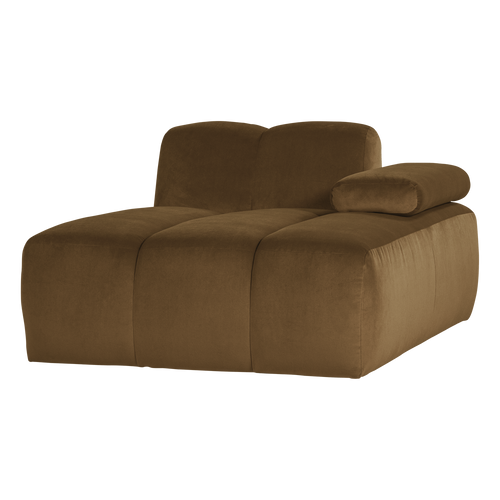 WOOOD chaise longue bank rechts Mojo - Velvet - Honinggeel - 74x124x162