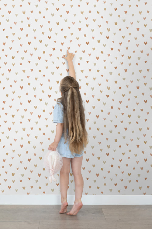 ESTAhome behang hartjes terracotta en beige - 53 cm x 10.05 m - 139755 - vtwonen shop