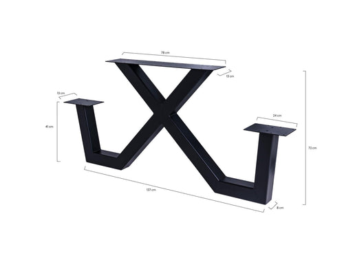 MaximaVida metalen picknicktafel onderstel New York zwart gecoat - doos per 2 stuks - vtwonen shop