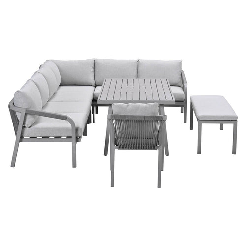 Garden Impressions lounge dining set Tarera taupe - 7-delig
