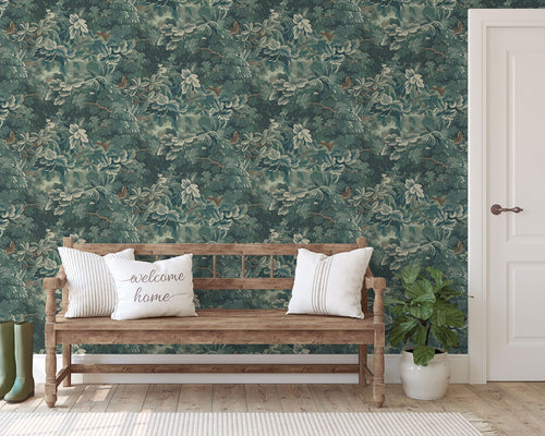 Sanders & Sanders behang bladeren donkergroen - 53 cm x 10 m - 640995