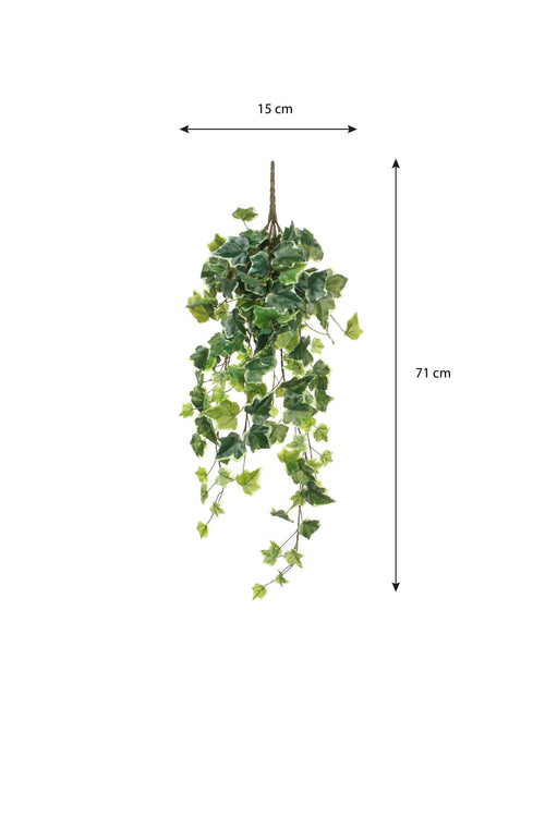 Mica Decorations Hedera Kunst Hangplant - H71 cm - Groen Bont